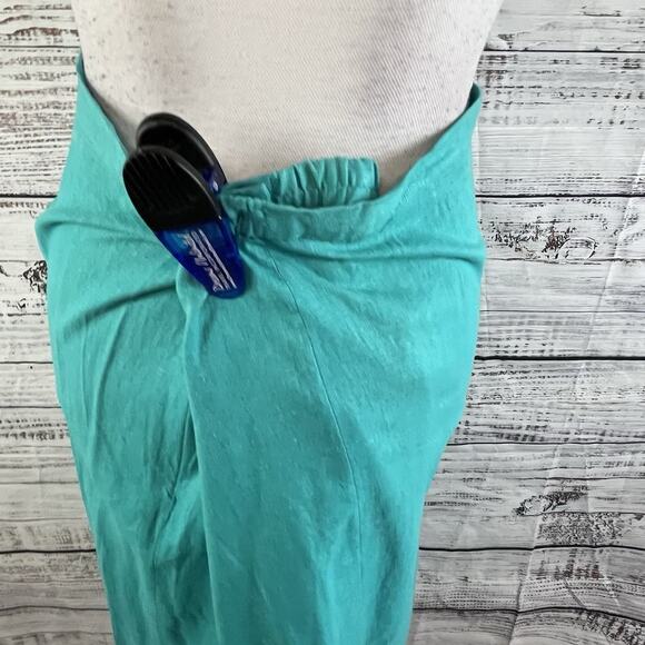 Maggie Barnes Skirt Plus size 34W Aquamarine Green Linen Long Straight Modest - Picture 10 of 13
